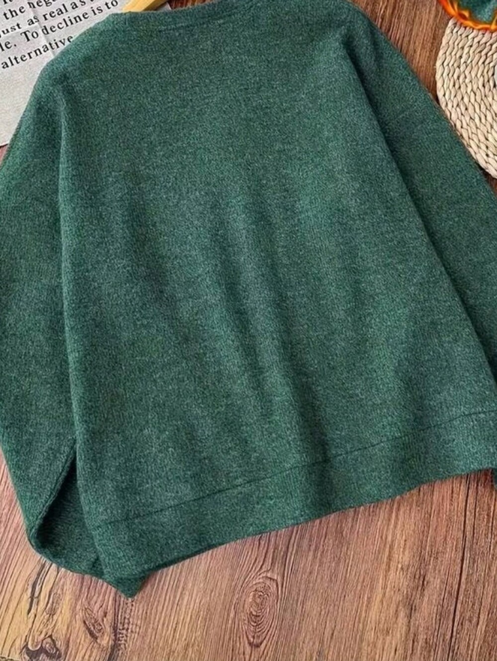 Cozy Green Fox & Squirrel Autumn Sweater - Picture 2 of 2